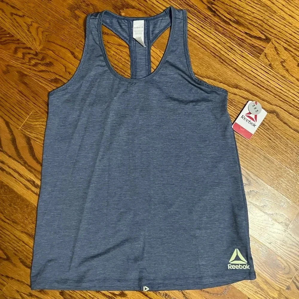 NEW Reebok Heather Blue Athletic Tank Top Small